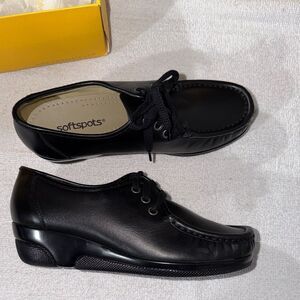 Softspots Men's Black Leather Derbys